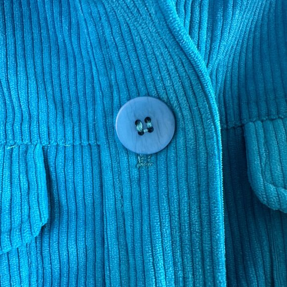 AVEC LES FILLES Tamra Corduroy Shirt Jacket Blue Small - Picture 5 of 11